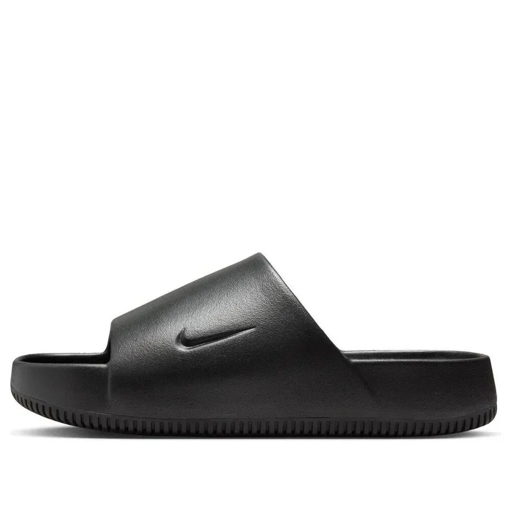 Size 18 Nike Calm Slides Triple Black Slip On Mens FD4116-001